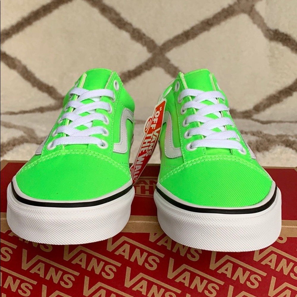 VANS OLD SKOOL NEON GREEN GECKO/TRUE WHITE WMNS - Picture 9 of 16